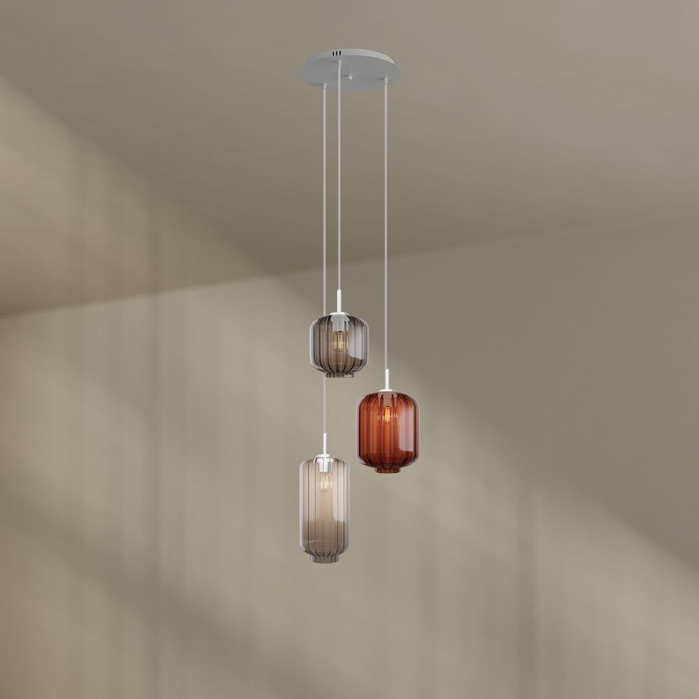 s.luce Velo lampe de galerie 3 flammes Ø 40cm baldaquin Ø 18/20/25cm