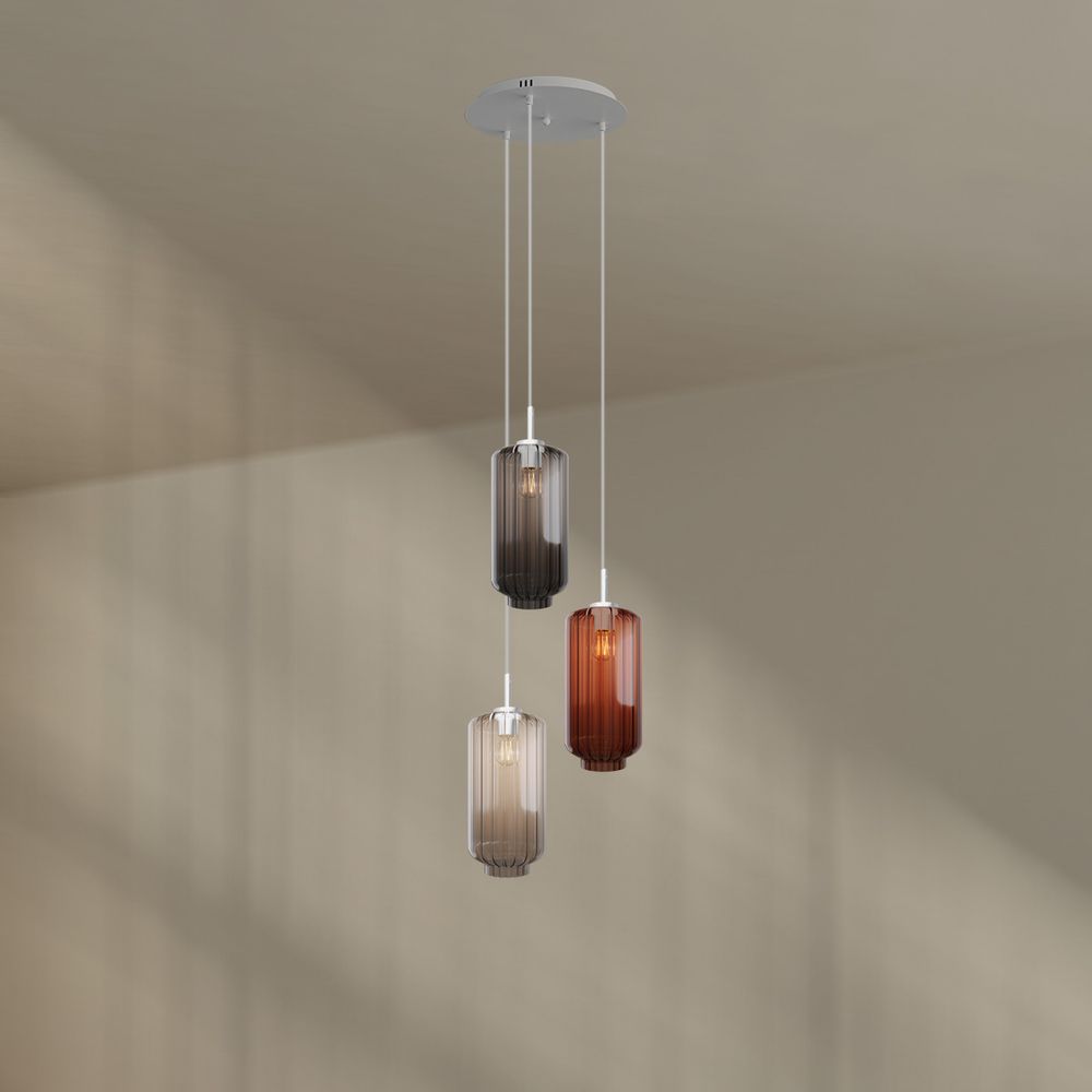 s.luce Velo lampe de galerie 3 flammes Ø 40cm baldaquin Ø 18cm