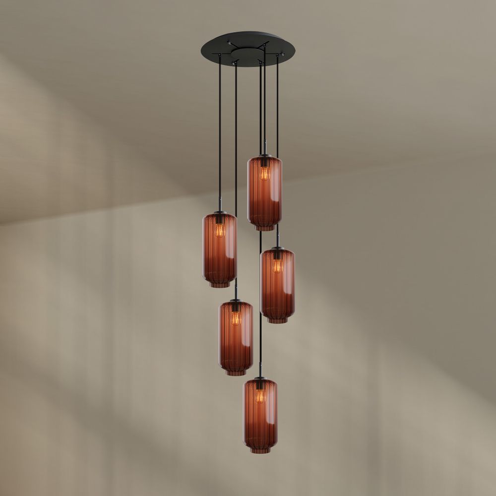 s.luce Velo lampe de galerie 5 flammes Ø 60cm baldaquin Ø 18cm