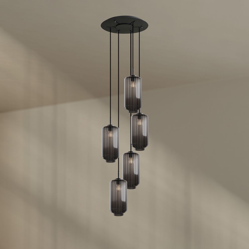 s.luce Velo lampe de galerie 5 flammes Ø 60cm baldaquin Ø 18cm