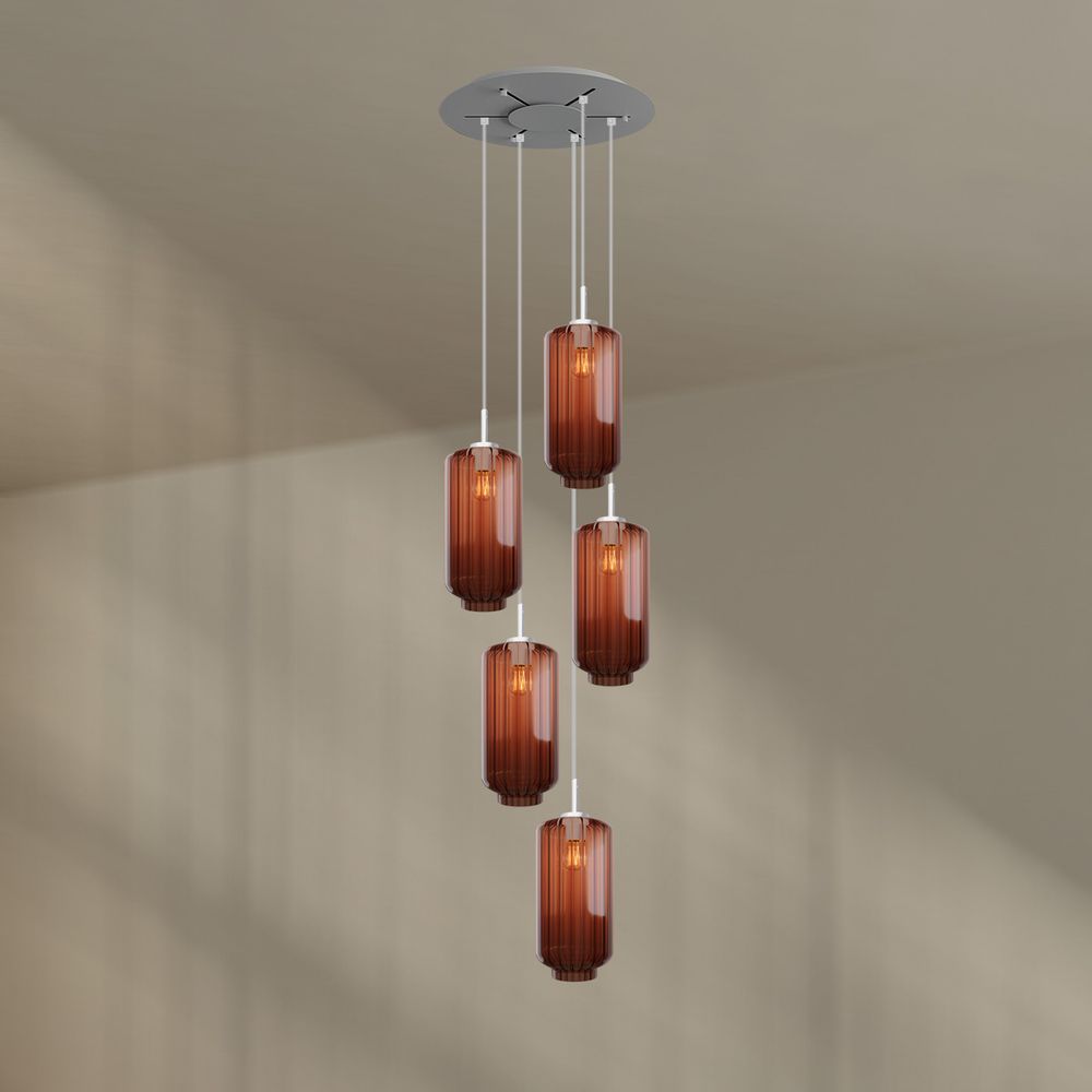 s.luce Velo lampe de galerie 5 flammes Ø 60cm baldaquin Ø 18cm