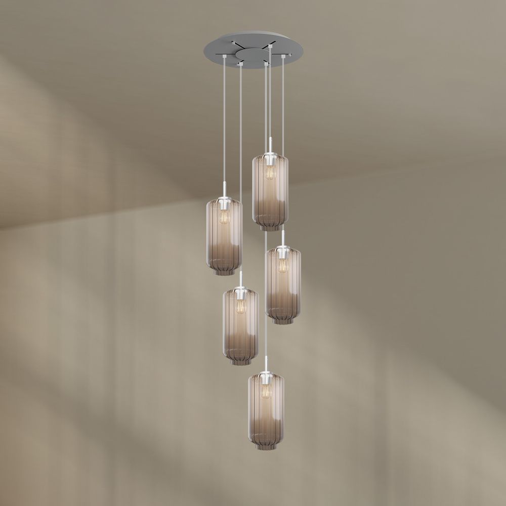 s.luce Velo lampe de galerie 5 flammes Ø 60cm baldaquin Ø 18cm