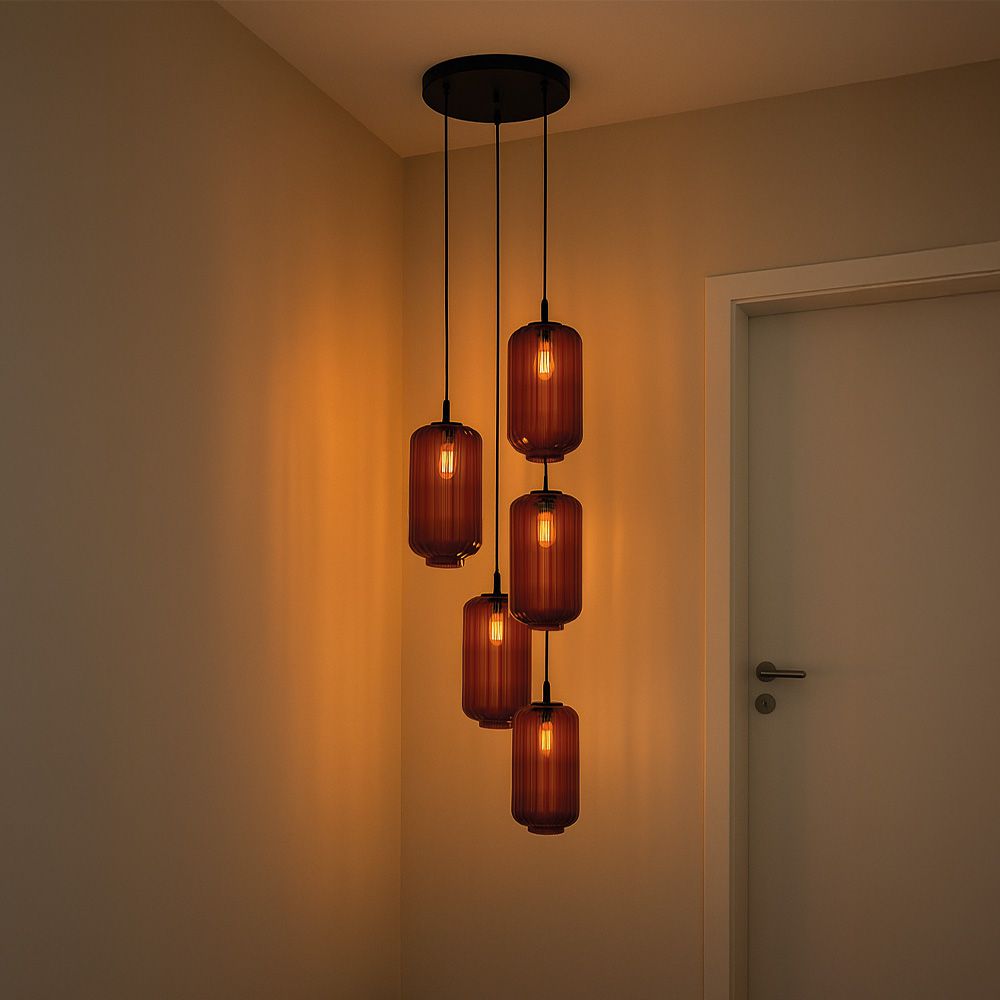 s.luce Velo lampe de galerie 5 flammes Ø 60cm baldaquin Ø 18cm