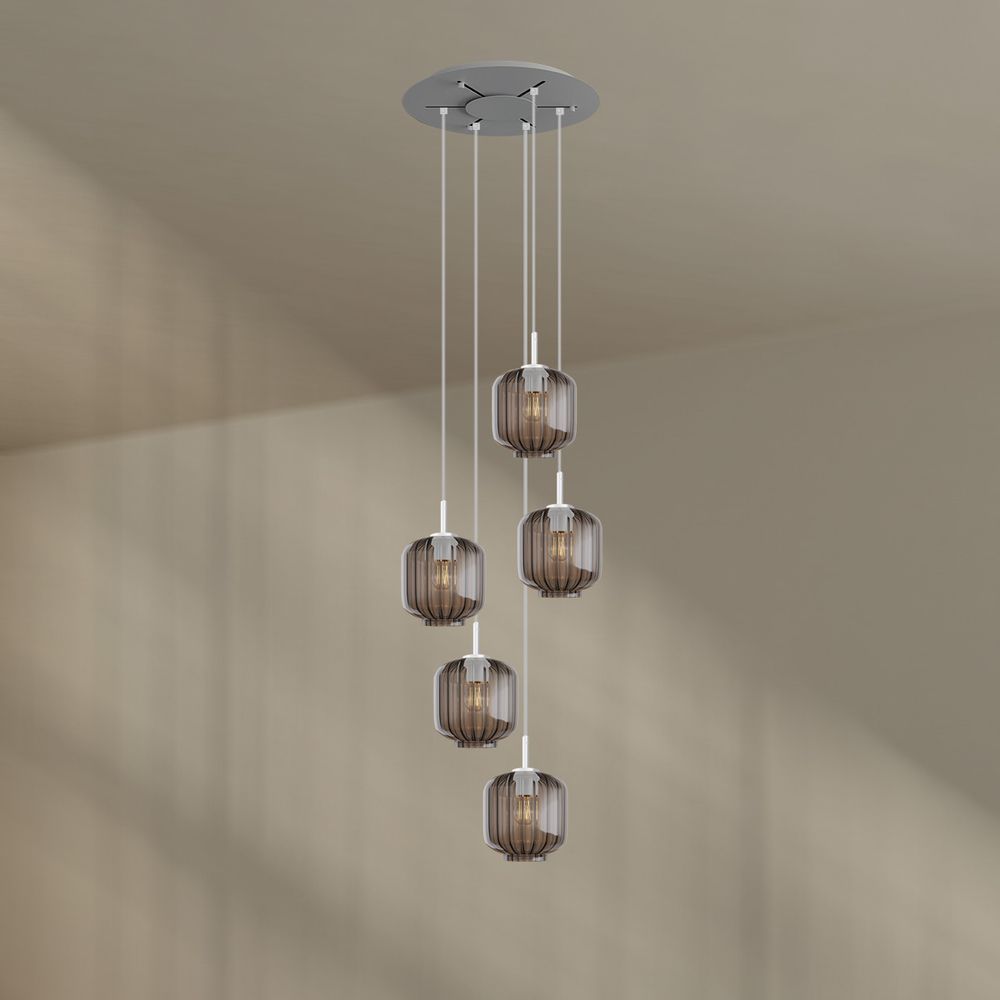 s.luce Velo lampe de galerie à 5 flammes Ø 60cm baldaquin Ø 20cm