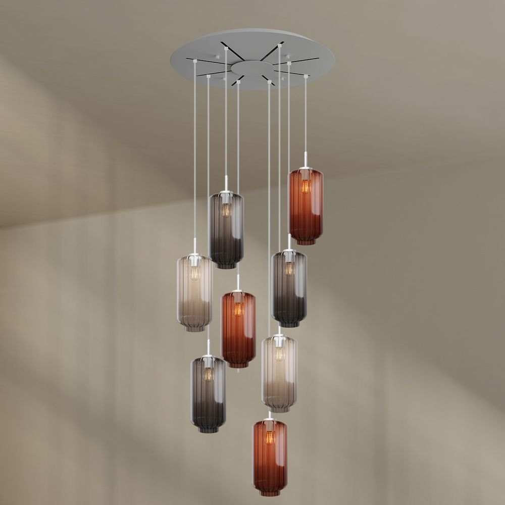 s.luce Velo lampe de galerie à 8 flammes Ø 80cm baldaquin Ø 18cm