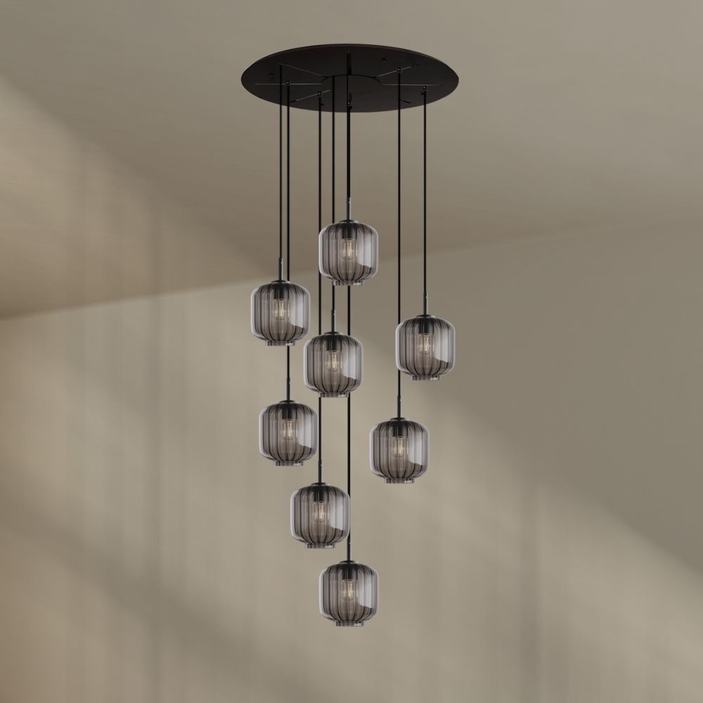 s.luce Velo lampe de galerie 8 flammes Ø 80cm baldaquin Ø 20cm