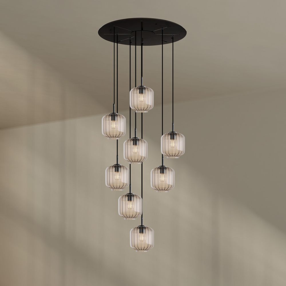 s.luce Velo lampe de galerie 8 flammes Ø 80cm baldaquin Ø 20cm