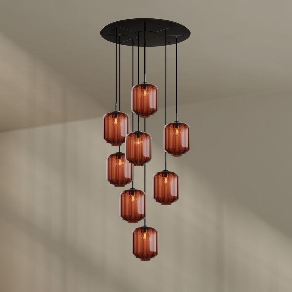 s.luce Velo lampe de galerie à 8 flammes Ø 80cm baldaquin Ø 25cm