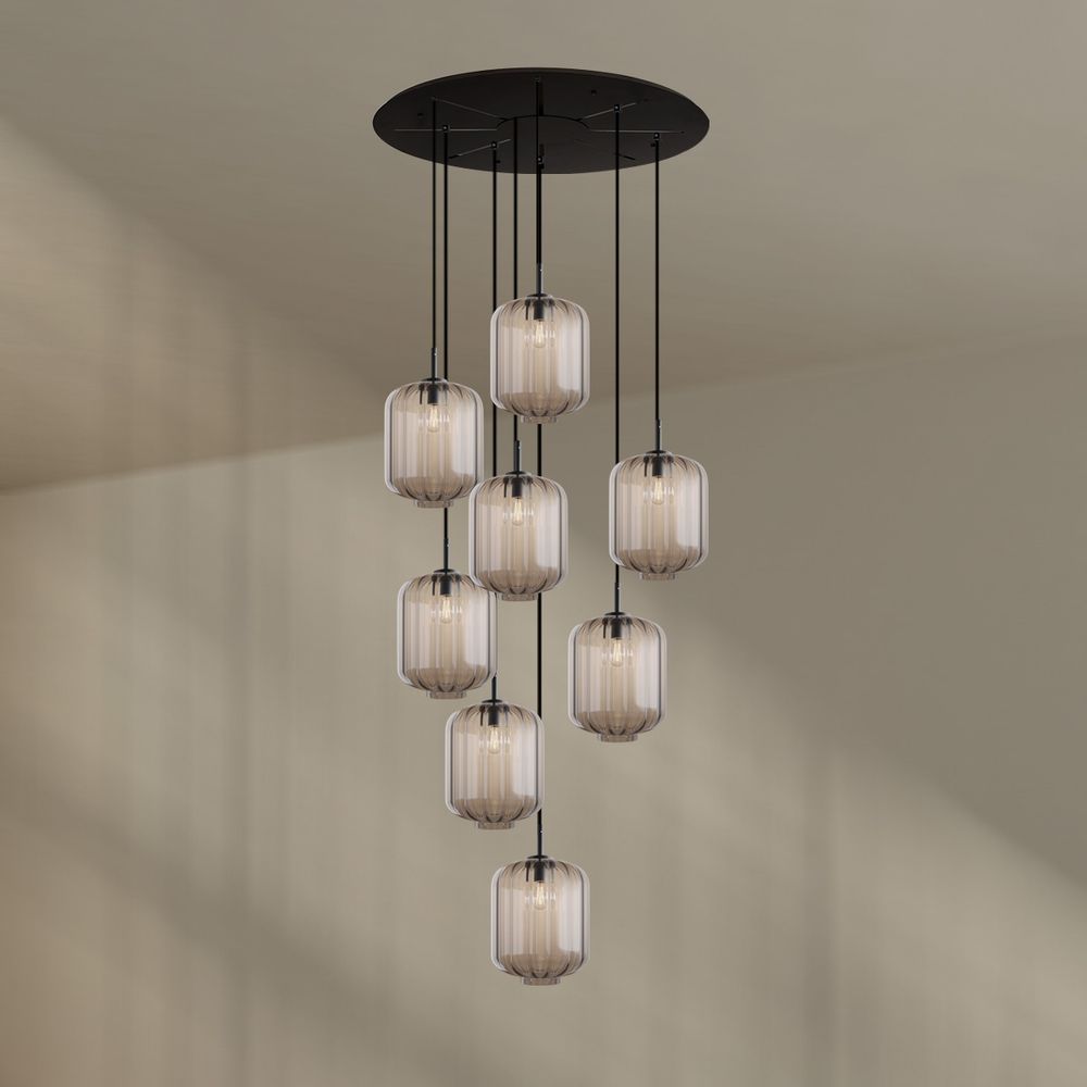s.luce Velo lampe de galerie à 8 flammes Ø 80cm baldaquin Ø 25cm