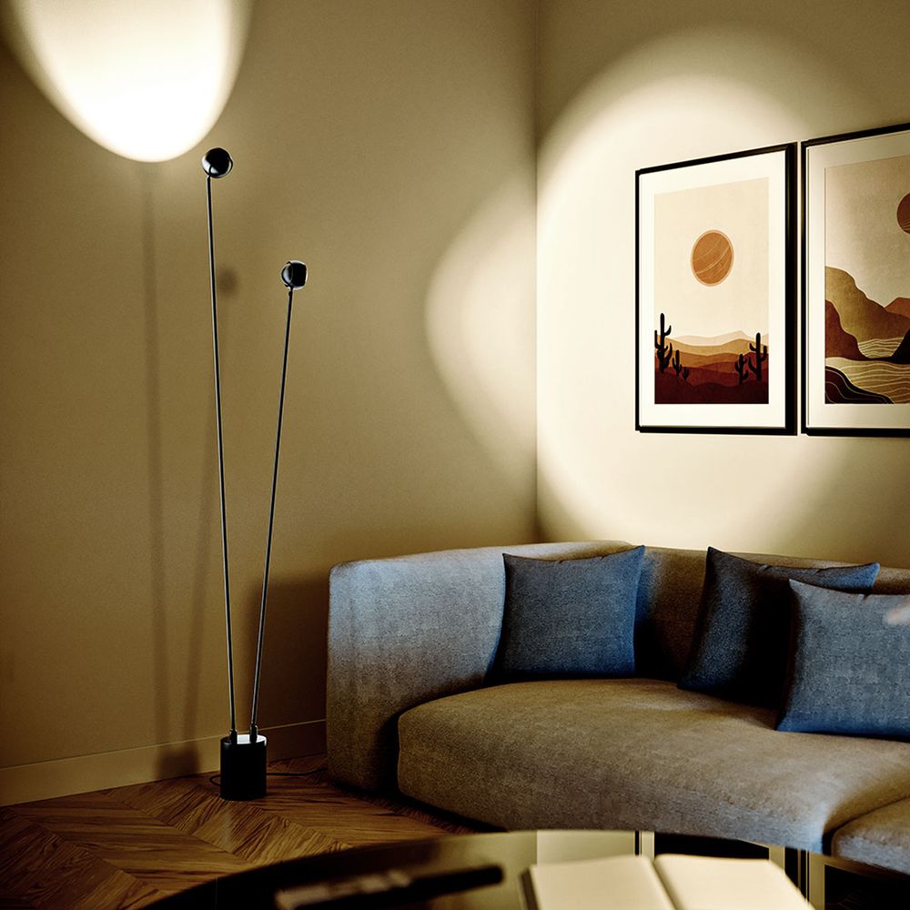 s.luce Beam LED lampada da terra a 2 luci 145cm touch dimmer