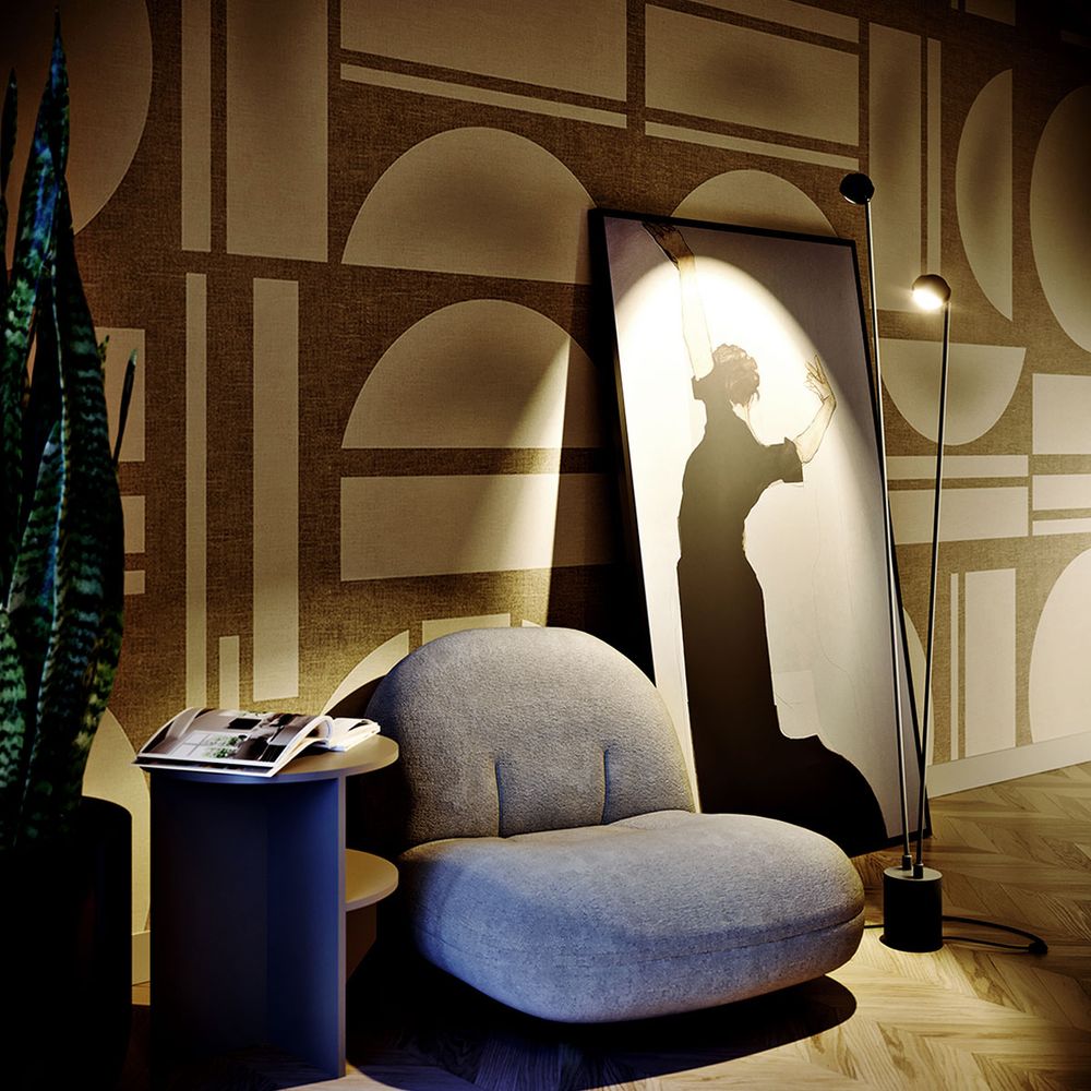 s.luce Beam LED lampada da terra a 2 luci 145cm touch dimmer