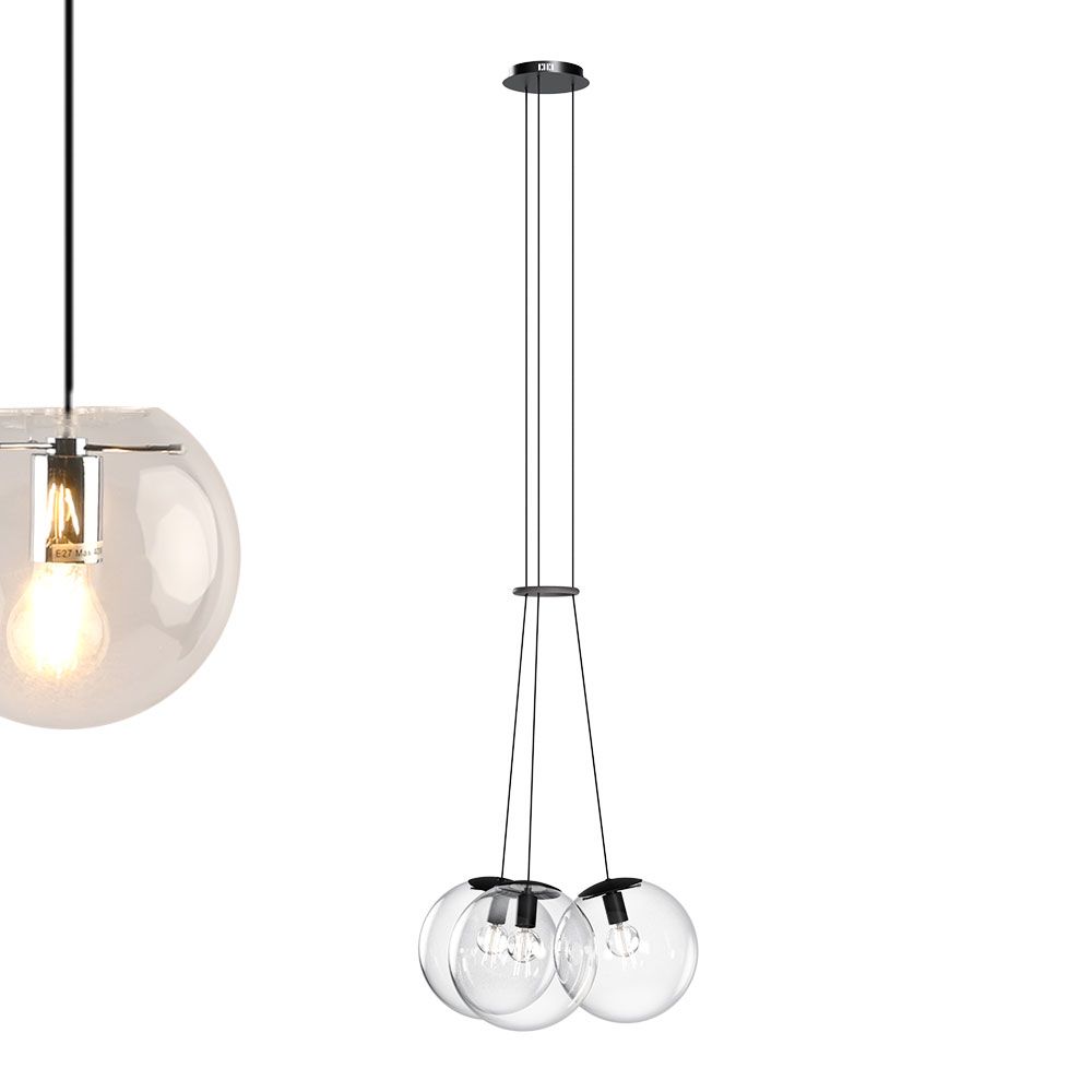 s.luce Cluster glass globe gallery lampada a sospensione a 3 luci