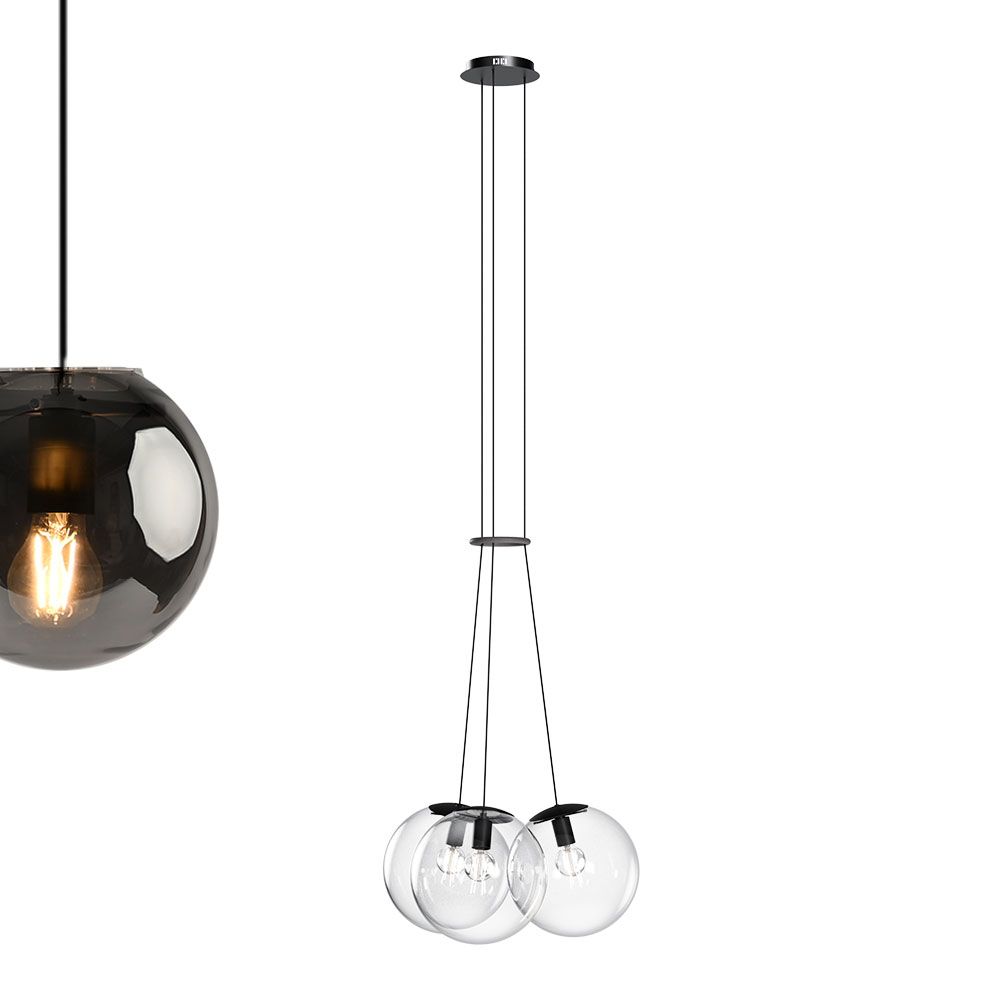 s.luce Cluster glass globe gallery lampada a sospensione a 3 luci