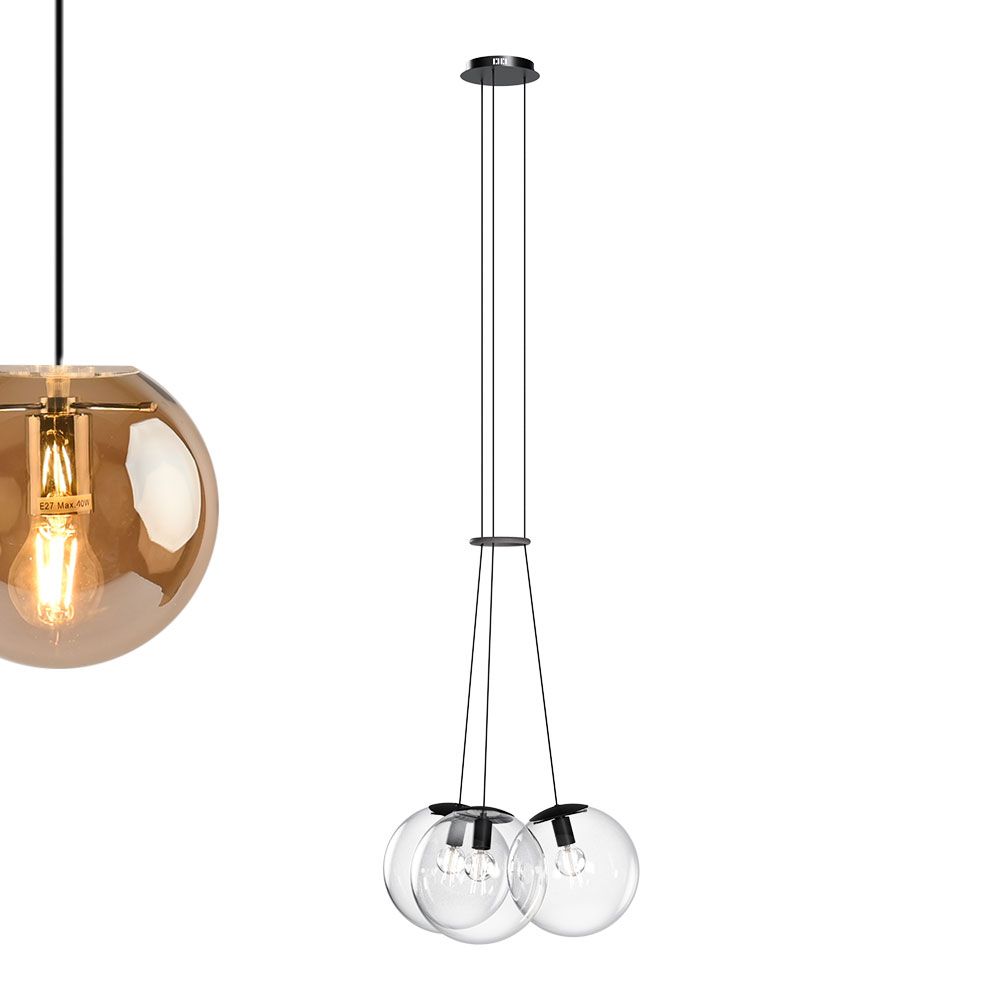 s.luce Cluster glass globe gallery lampada a sospensione a 3 luci