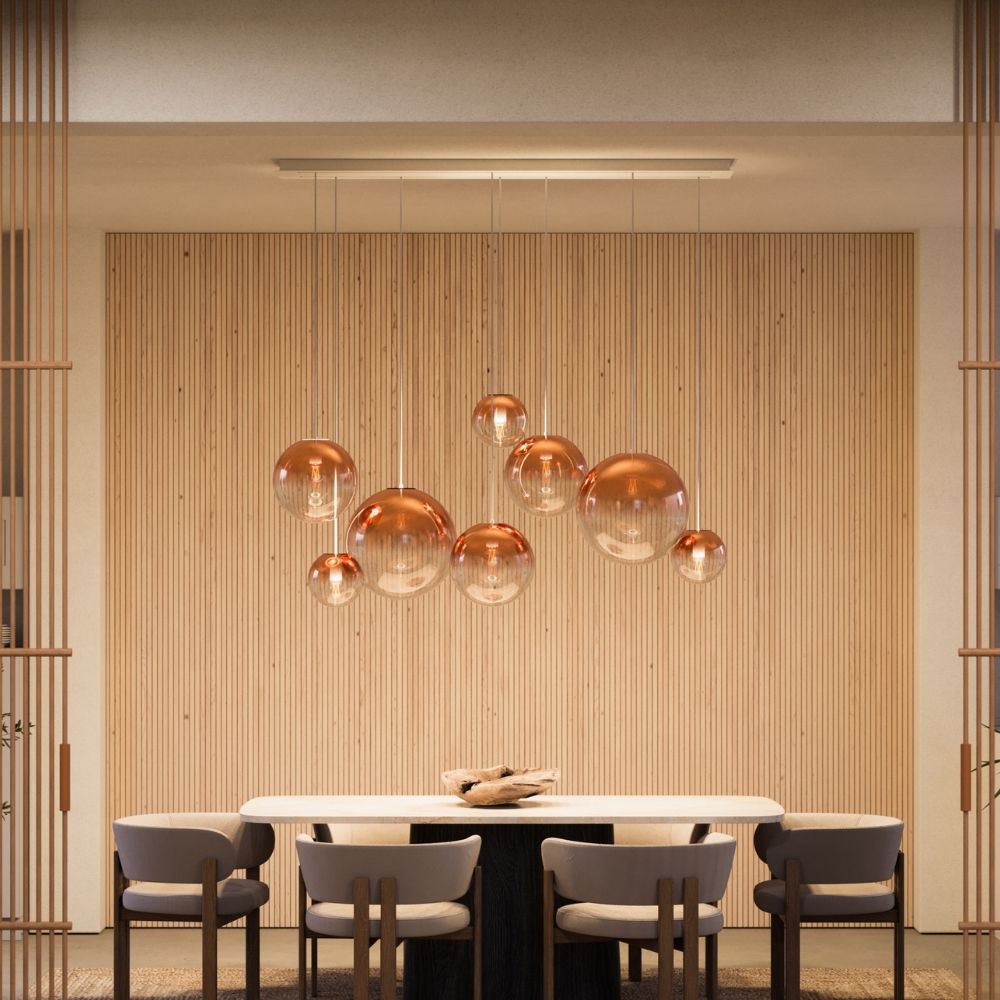 s.luce Orb lampada da tavolo 8 luci 160cm 2 file