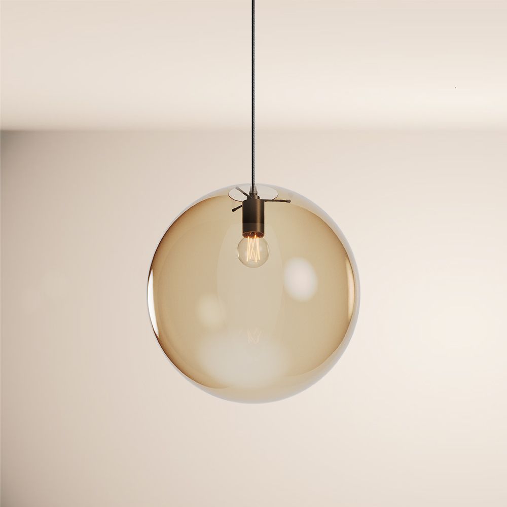 s.luce Orb glass globe gallery light 500cm sospensione nera