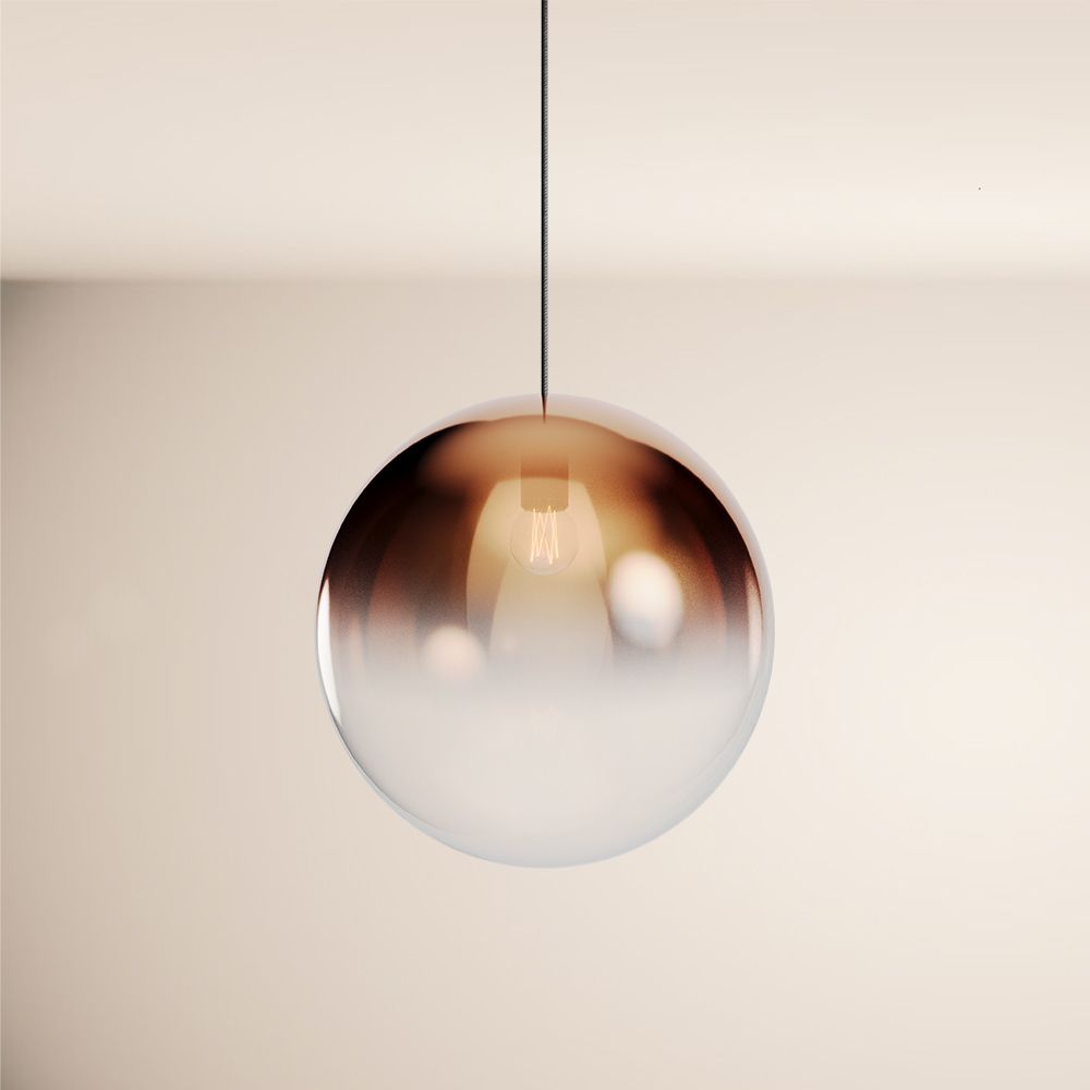 s.luce Orb glass globe gallery light 500cm sospensione nera