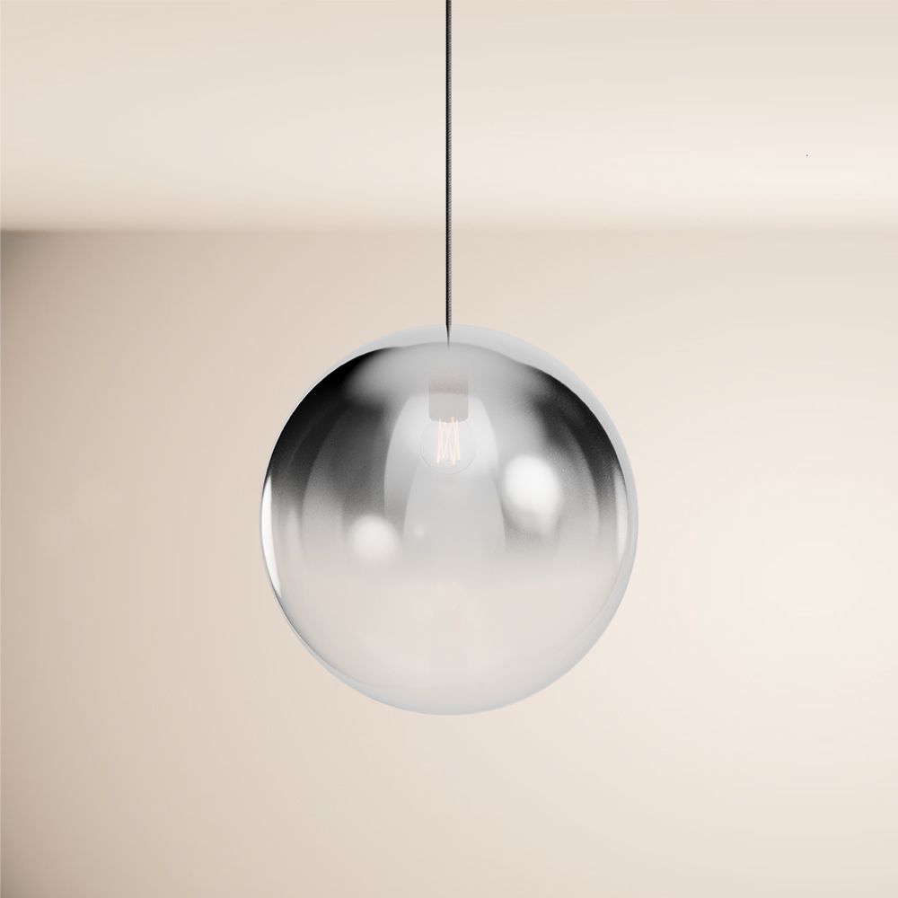 s.luce Orb glass globe gallery light 500cm sospensione nera