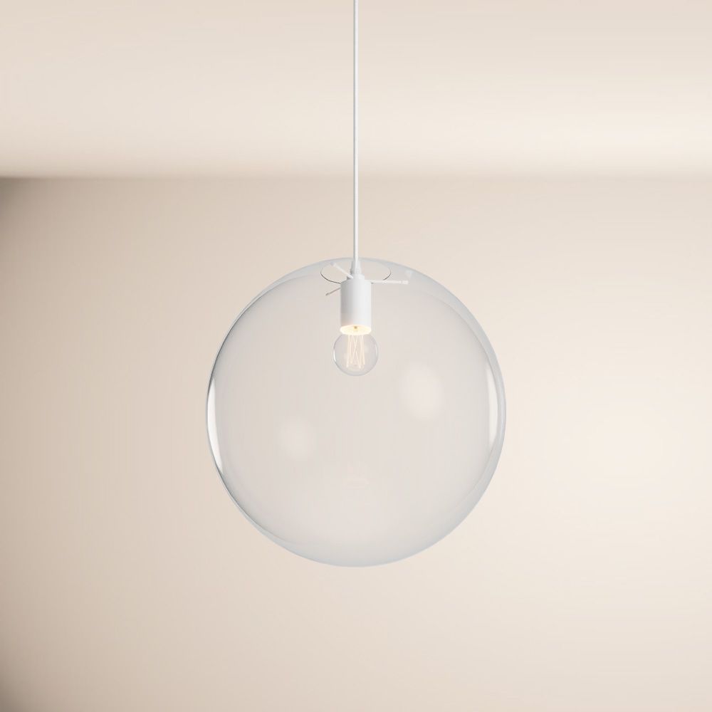 s.luce Orb globo di vetro a sospensione 150cm bianco