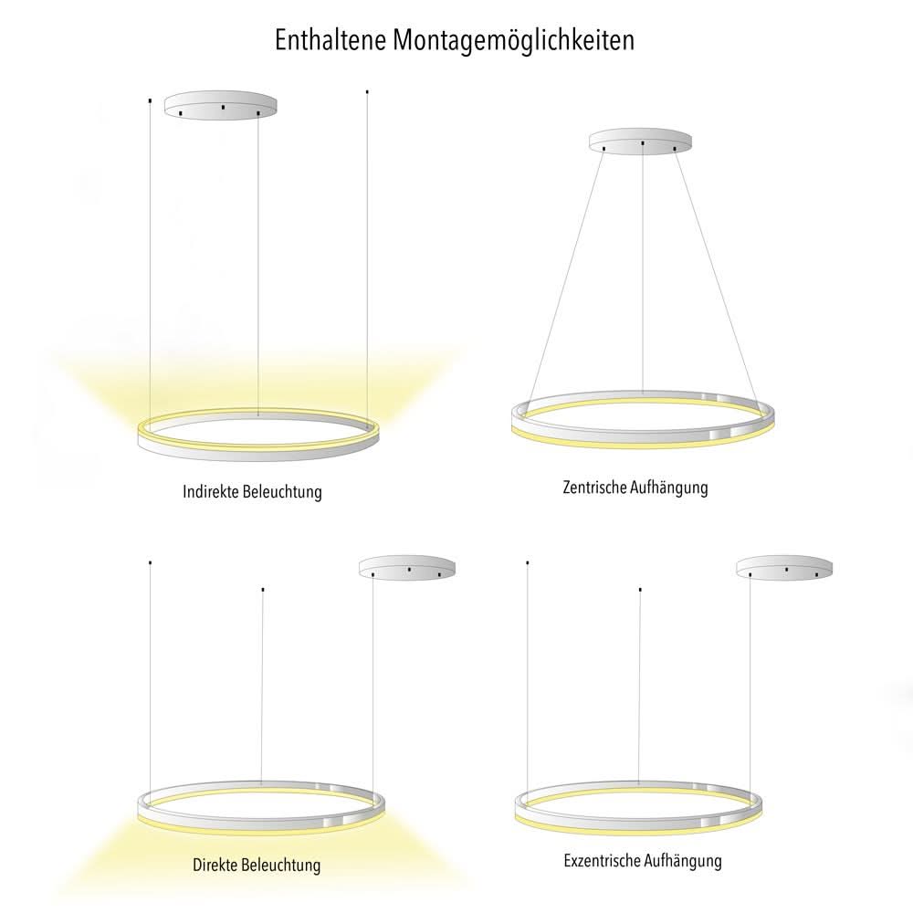 s.luce LED lampada a sospensione ad anello Ø 150cm