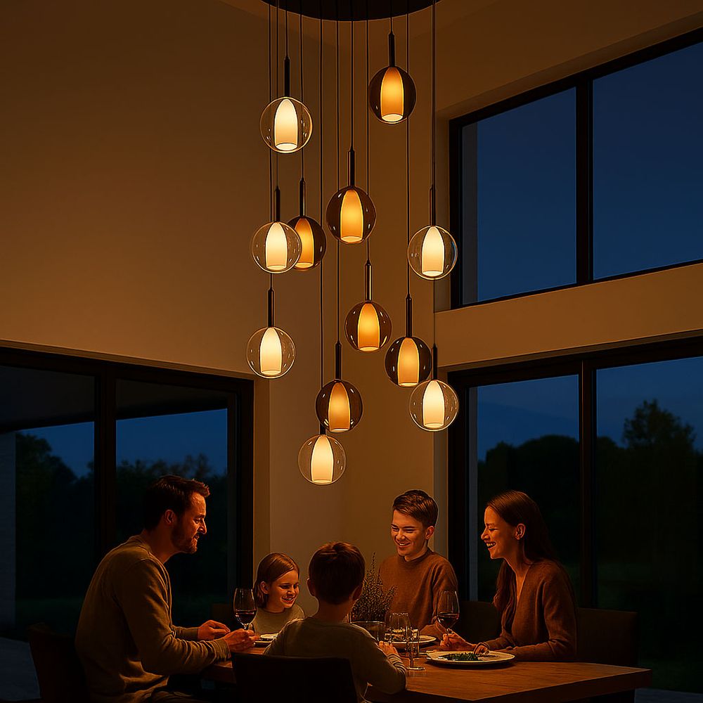 s.luce Belluna gallery lampada a 12 fiamme Ø 80cm baldacchino