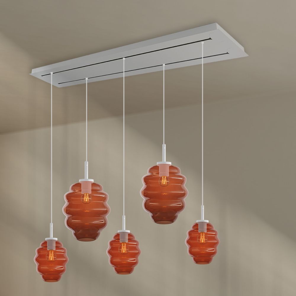 s.luce Echos lampada da tavolo a 5 fiamme a 2 file 160cm Ø 18/25cm