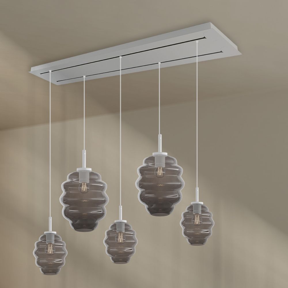 s.luce Echos lampada da tavolo a 5 fiamme a 2 file 160cm Ø 18/25cm