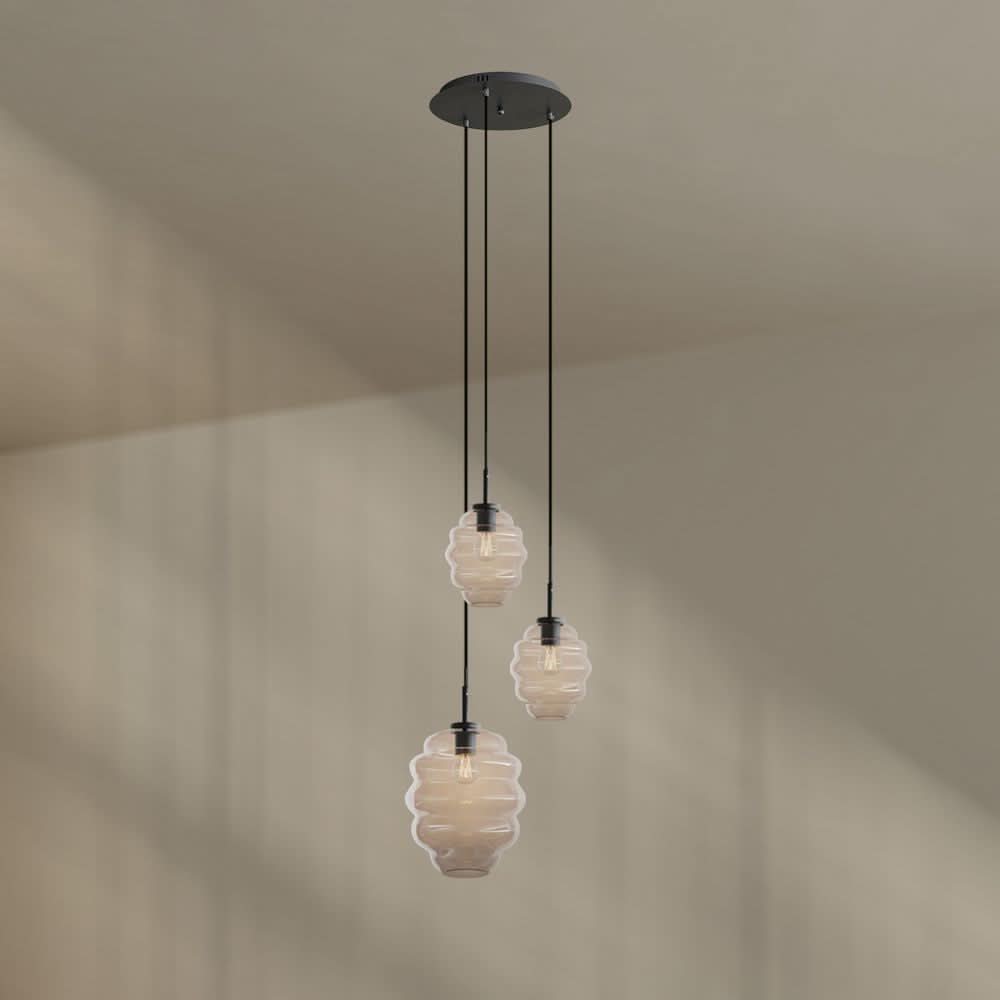 s.luce Echos gallery light 3 luci Ø 40cm baldacchino Ø 18/25cm