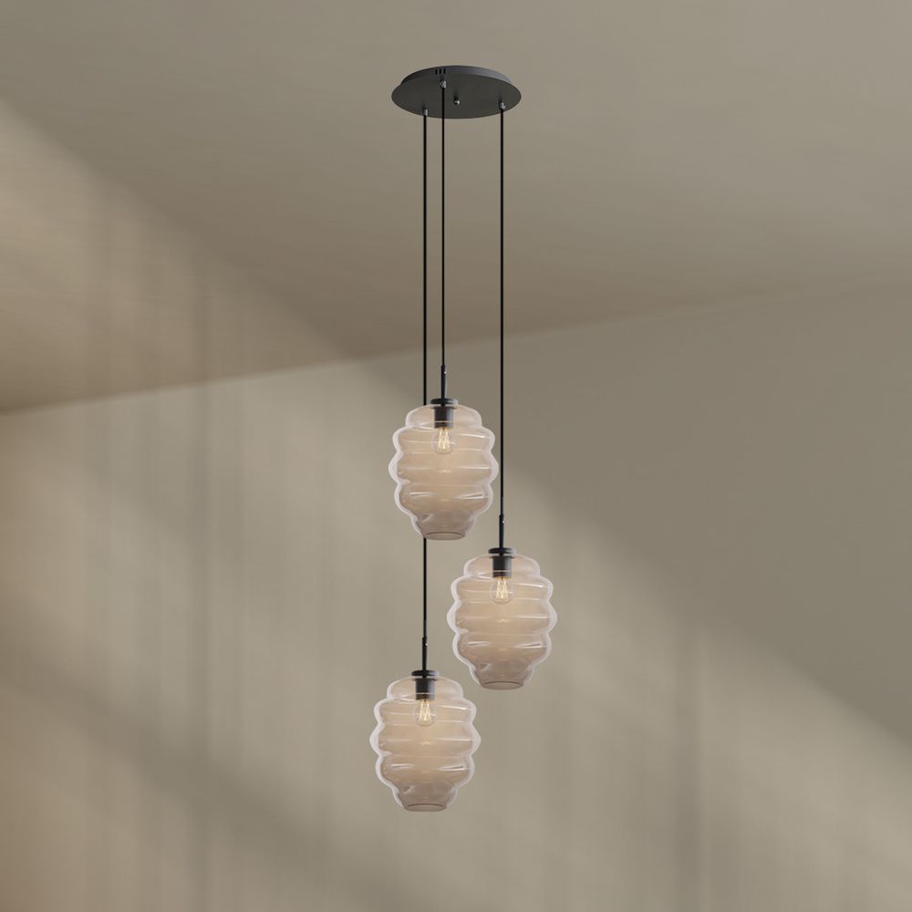 s.luce Echos gallery light 3 luci Ø 40cm baldacchino in vetro: Ø 25cm