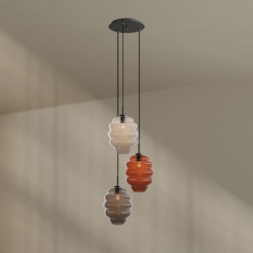 s.luce Echos gallery light 3 luci Ø 40cm baldacchino in vetro: Ø 25cm