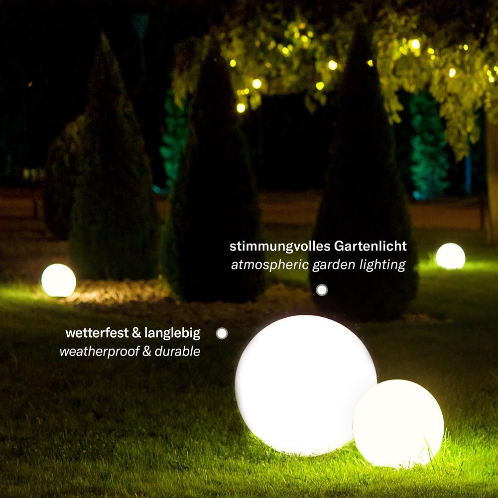 s.luce Globe pro durevole da giardino per esterni bianco