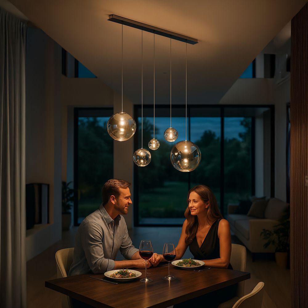 s.luce Orb tavolo da pranzo lampada a sospensione a 5 luci 160cm
