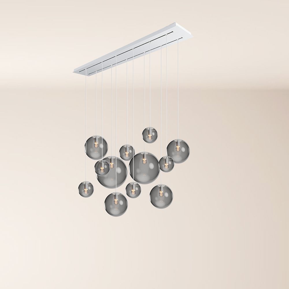 s.luce Orb lampada per sala da pranzo a 12 luci 160cm a 2 file