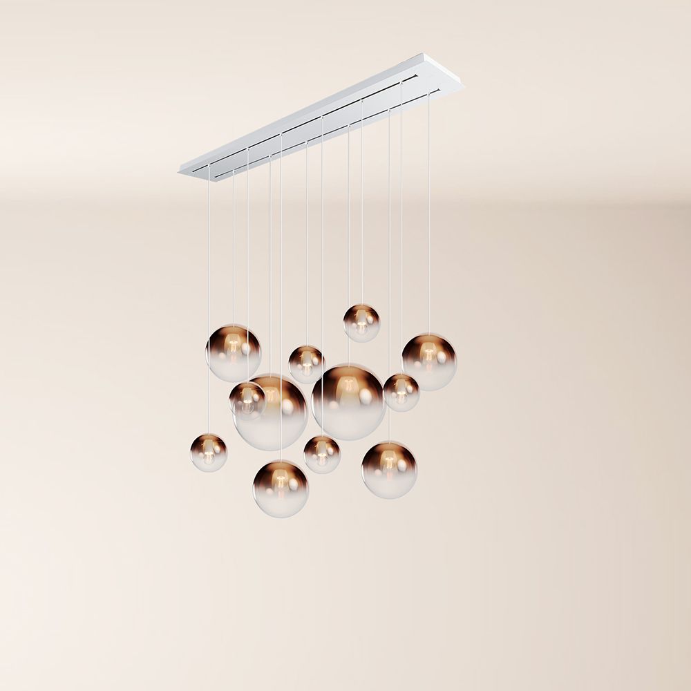 s.luce Orb lampada per sala da pranzo a 12 luci 160cm a 2 file