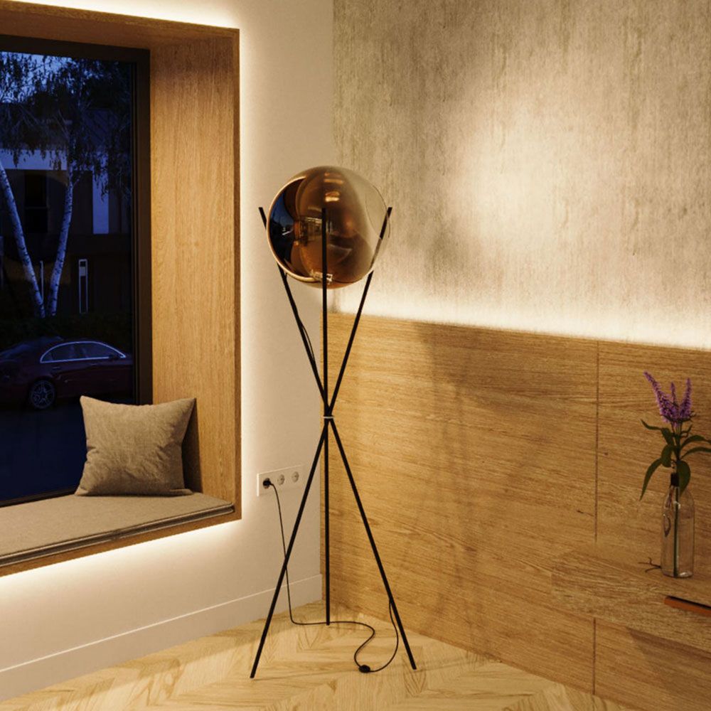 s.luce Orb Axis lampada da terra a globo in vetro treppiede 160cm