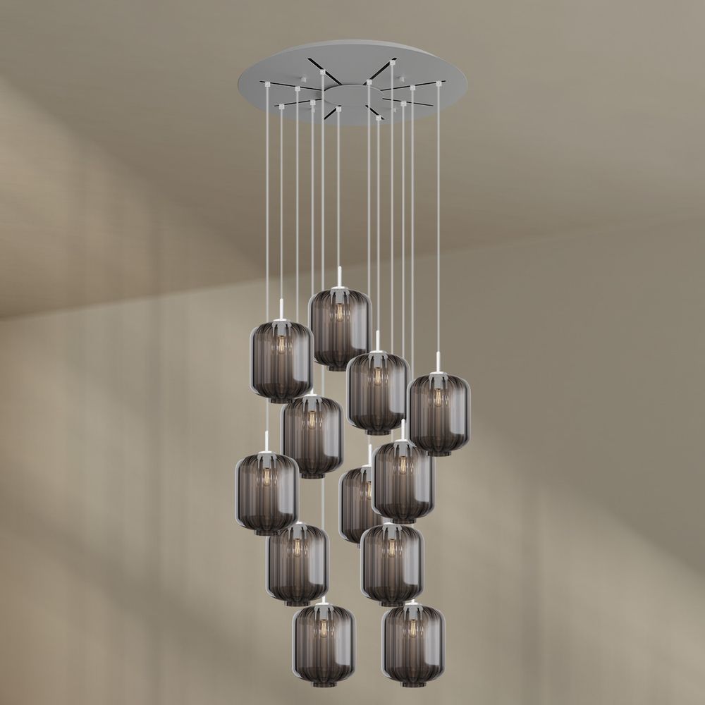 s.luce Velo gallery lampada a sospensione a 12 luci Ø 80cm Ø 25cm