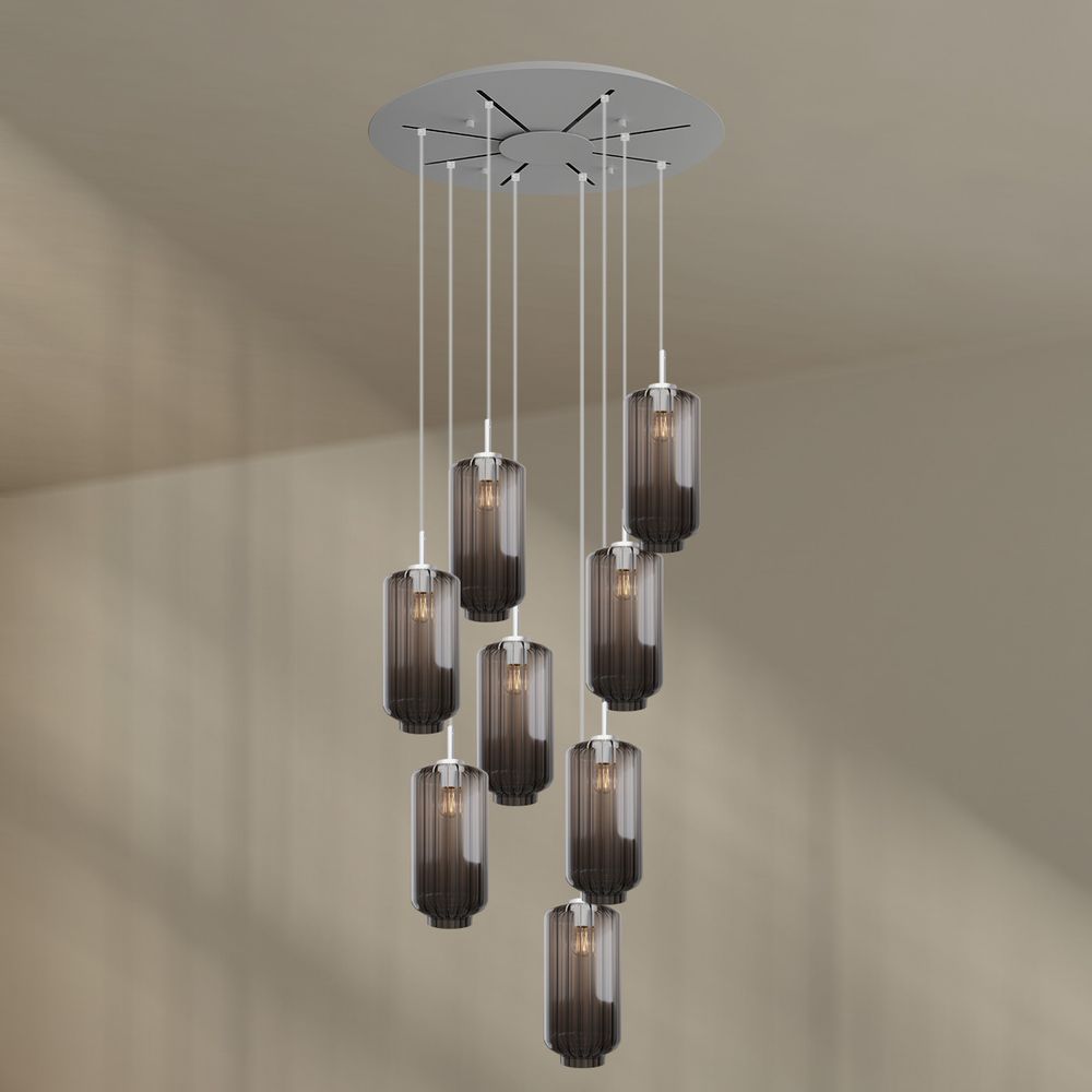 s.luce Velo lampada da galleria a 8 luci Ø 80cm baldacchino Ø 18cm