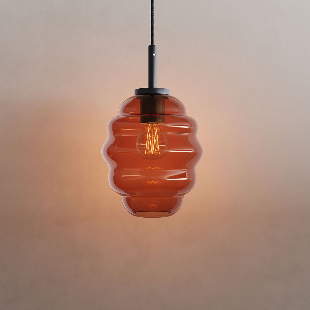 s.luce Echos szklana lampa wisząca 150cm czarna
