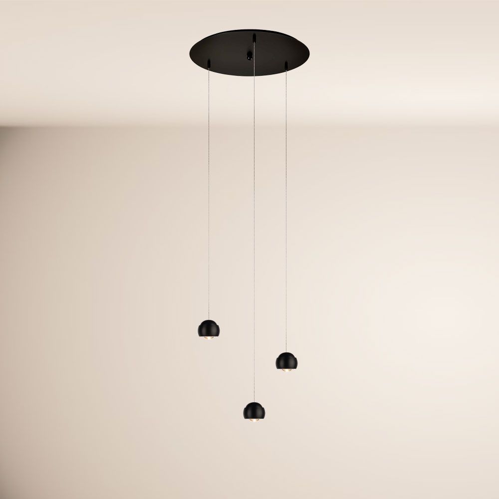 Lampa wisząca LED s.luce Beam z 3- lub 5-światłowym modułowym daszkiem