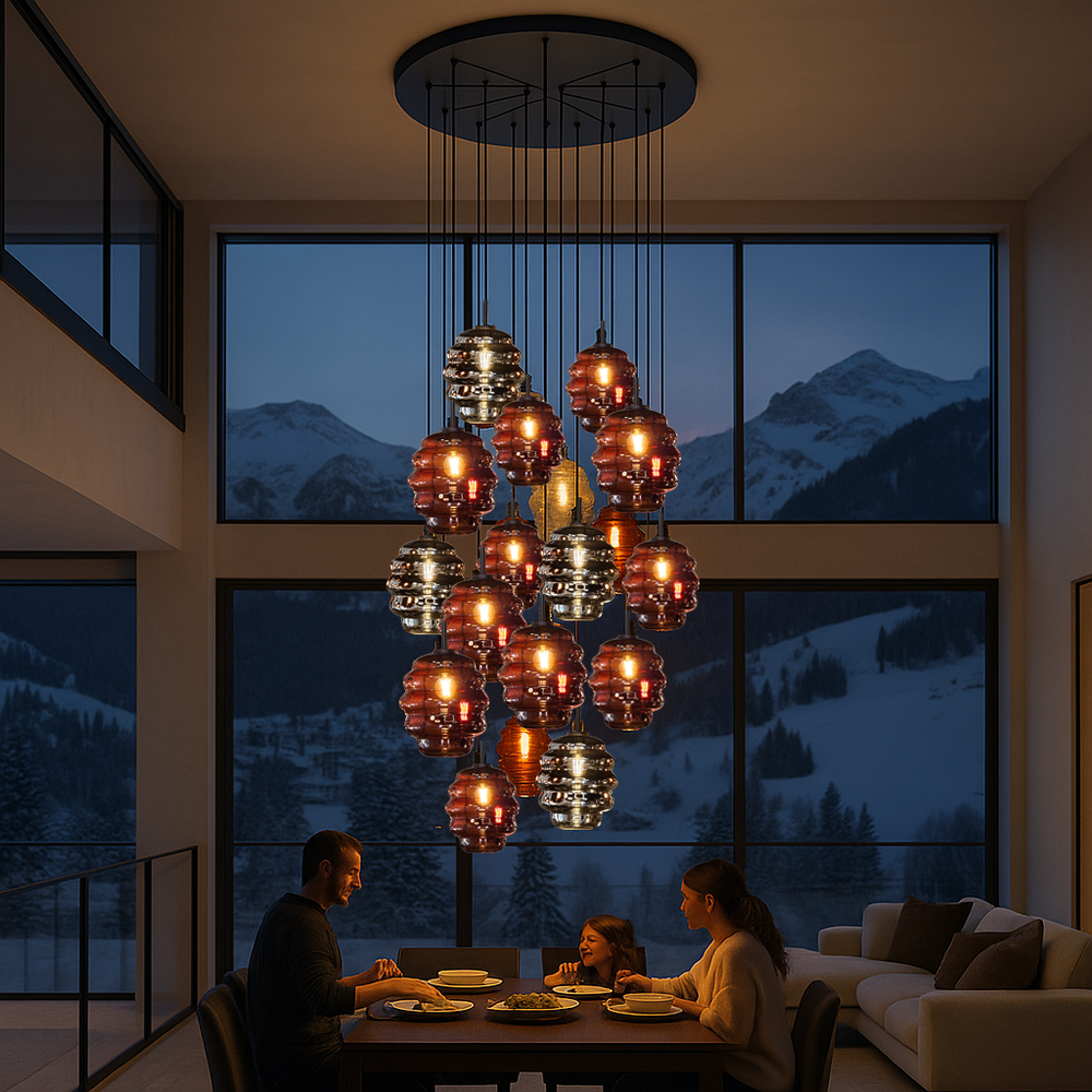 s.luce Echos gallery light 20-light Ø 120cm baldachim, Ø 18/25cm