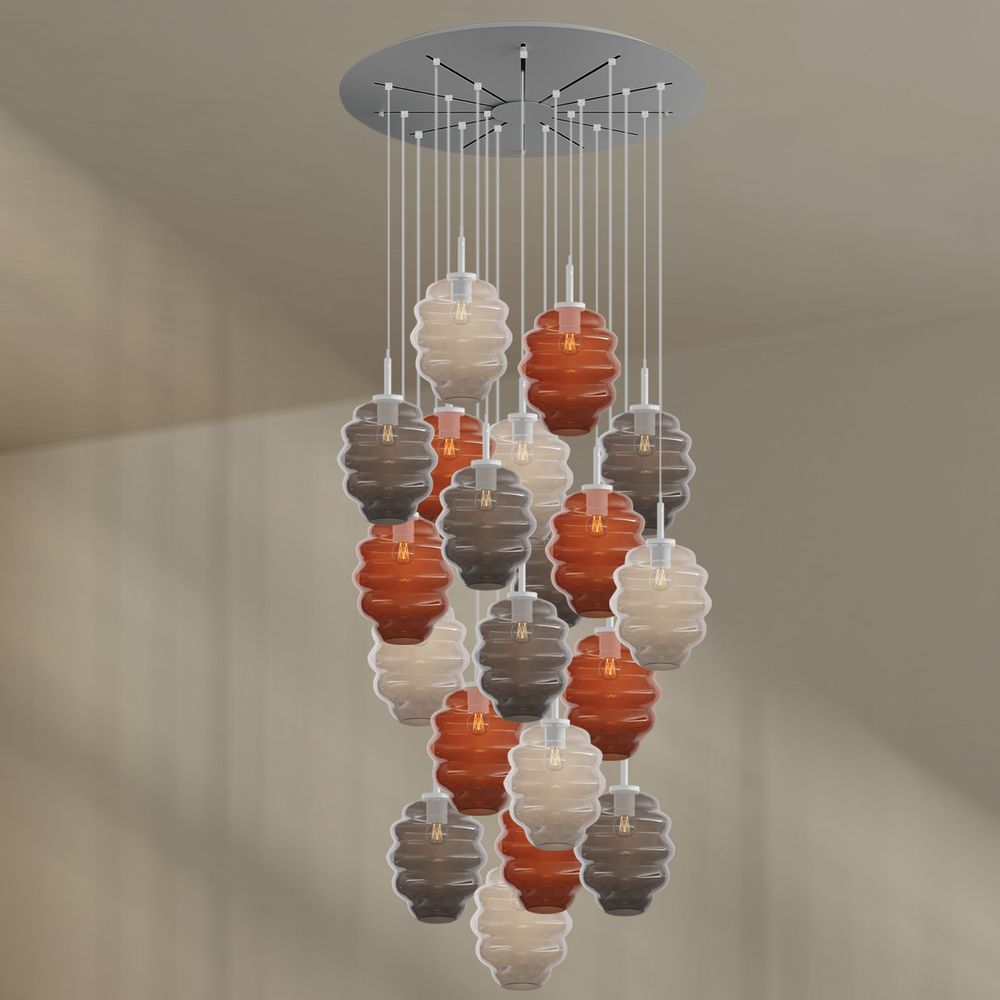 s.luce Echos gallery light 20-light Ø 120cm baldachim, Ø 25cm