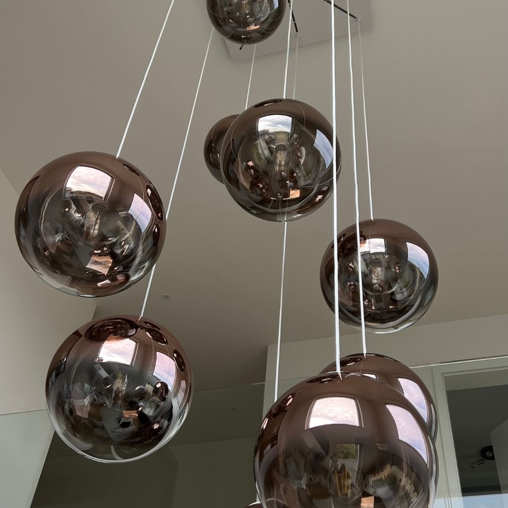 s.luce Orb szklana kula galeryjna zawieszenie świetlne 500cm biały