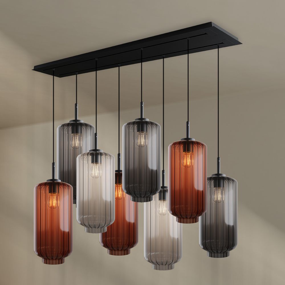 s.luce Velo lampa stołowa 8-światło 160cm 2-rzędowa Ø 18cm