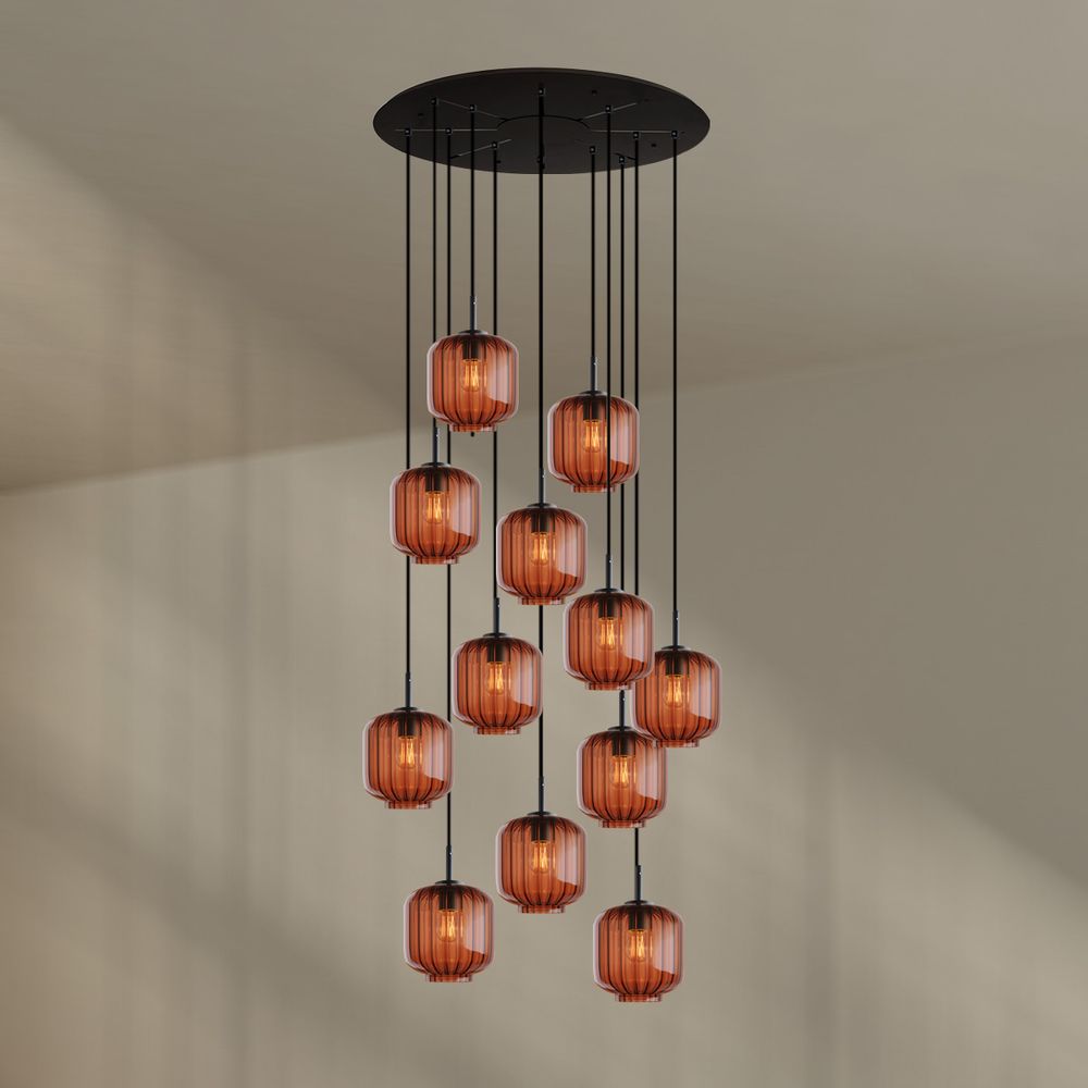 s.luce Velo 12-światłowa lampa galeryjna Ø 80cm baldachim Ø 20cm