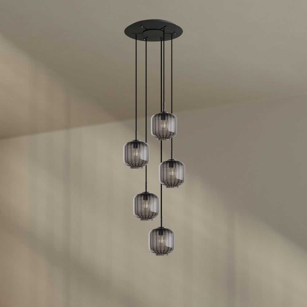 s.luce Velo 5-światłowa lampa galeryjna Ø 60cm baldachim Ø 20cm